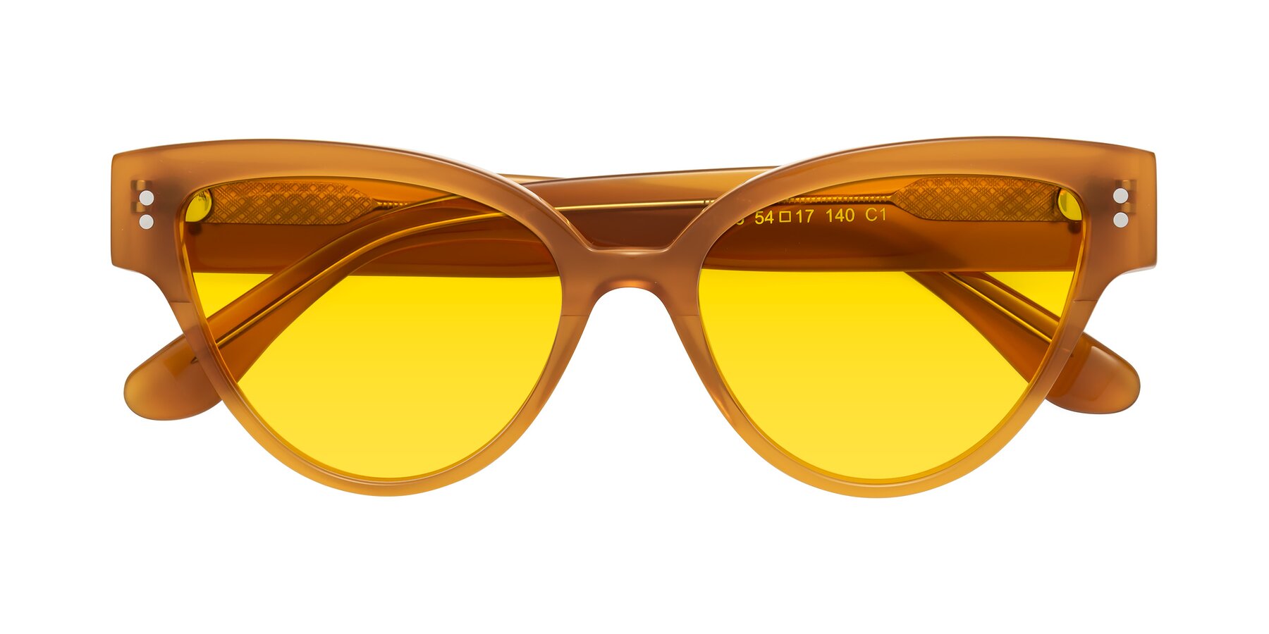 Folded Front of Coho in Pumpkin with Yellow Tinted Lenses