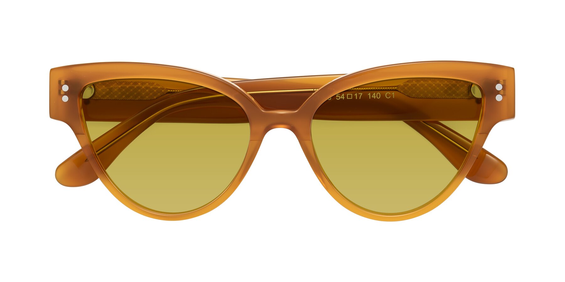 Folded Front of Coho in Pumpkin with Champagne Tinted Lenses