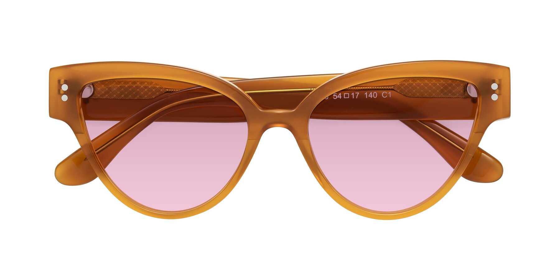 Folded Front of Coho in Pumpkin with Light Wine Tinted Lenses