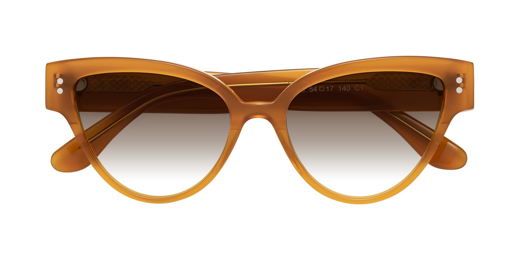 Folded Front of Coho in Pumpkin with Brown Gradient Lenses