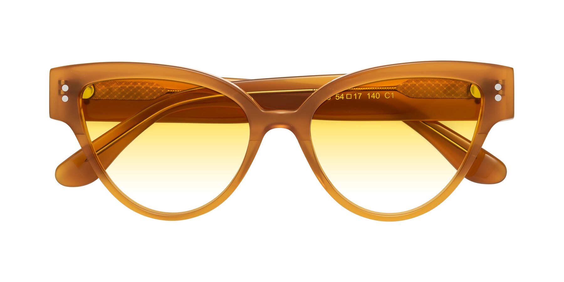 Folded Front of Coho in Pumpkin with Yellow Gradient Lenses