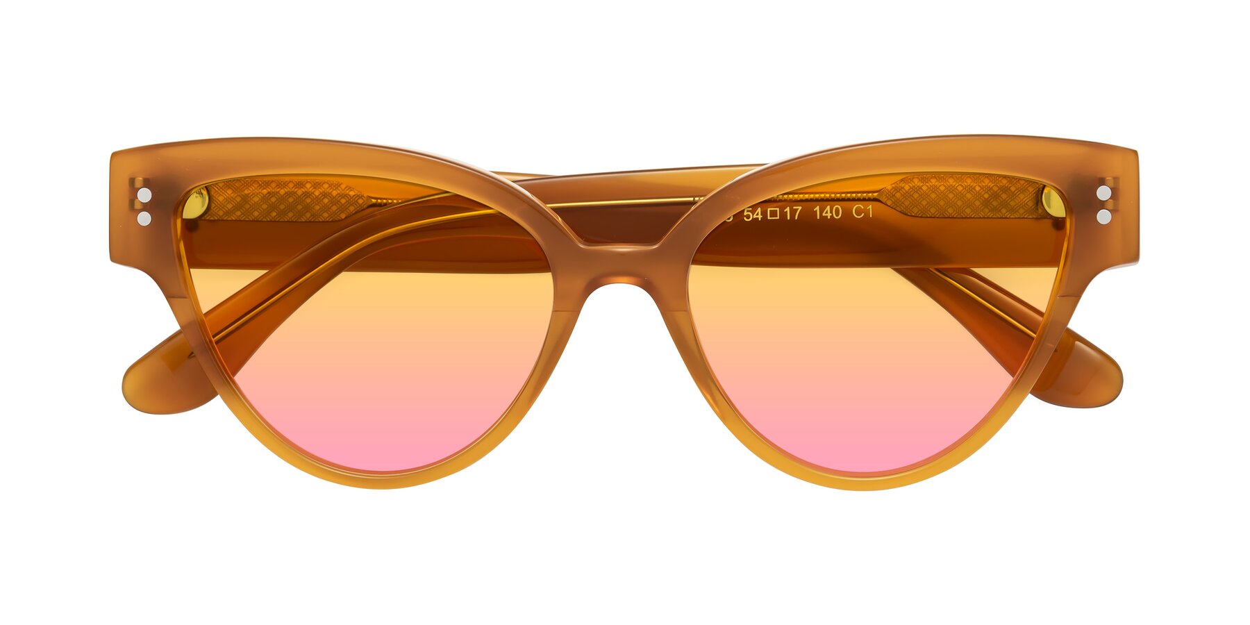 Folded Front of Coho in Pumpkin with Yellow / Pink Gradient Lenses