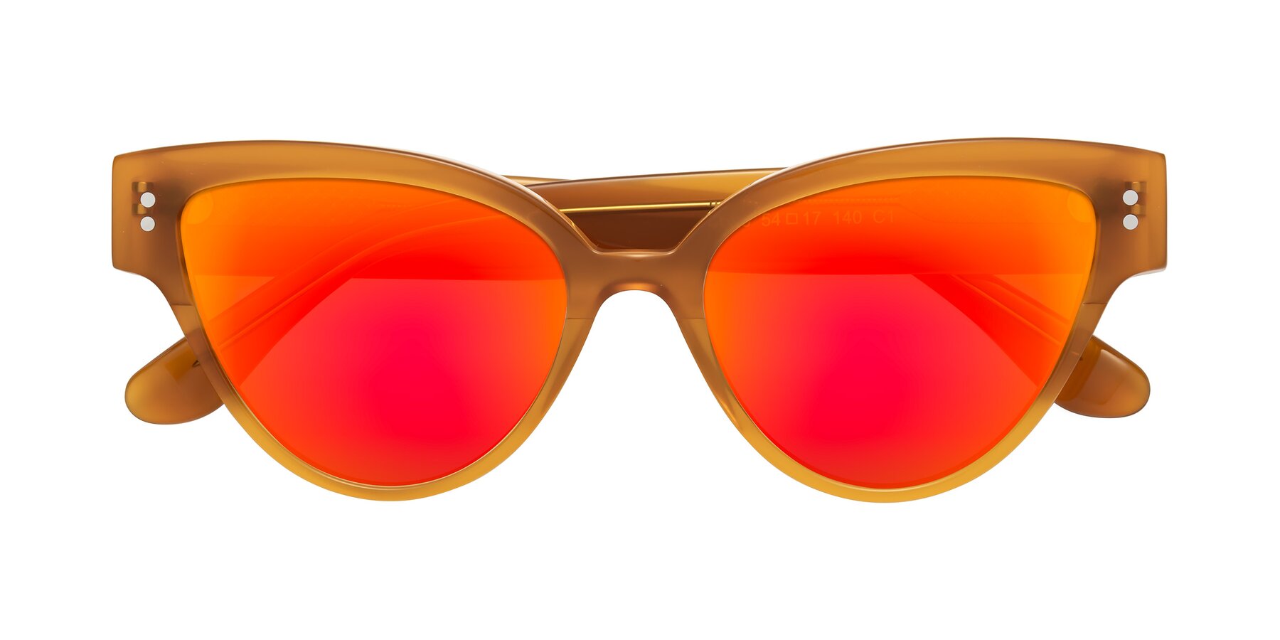 Folded Front of Coho in Pumpkin with Red Gold Mirrored Lenses