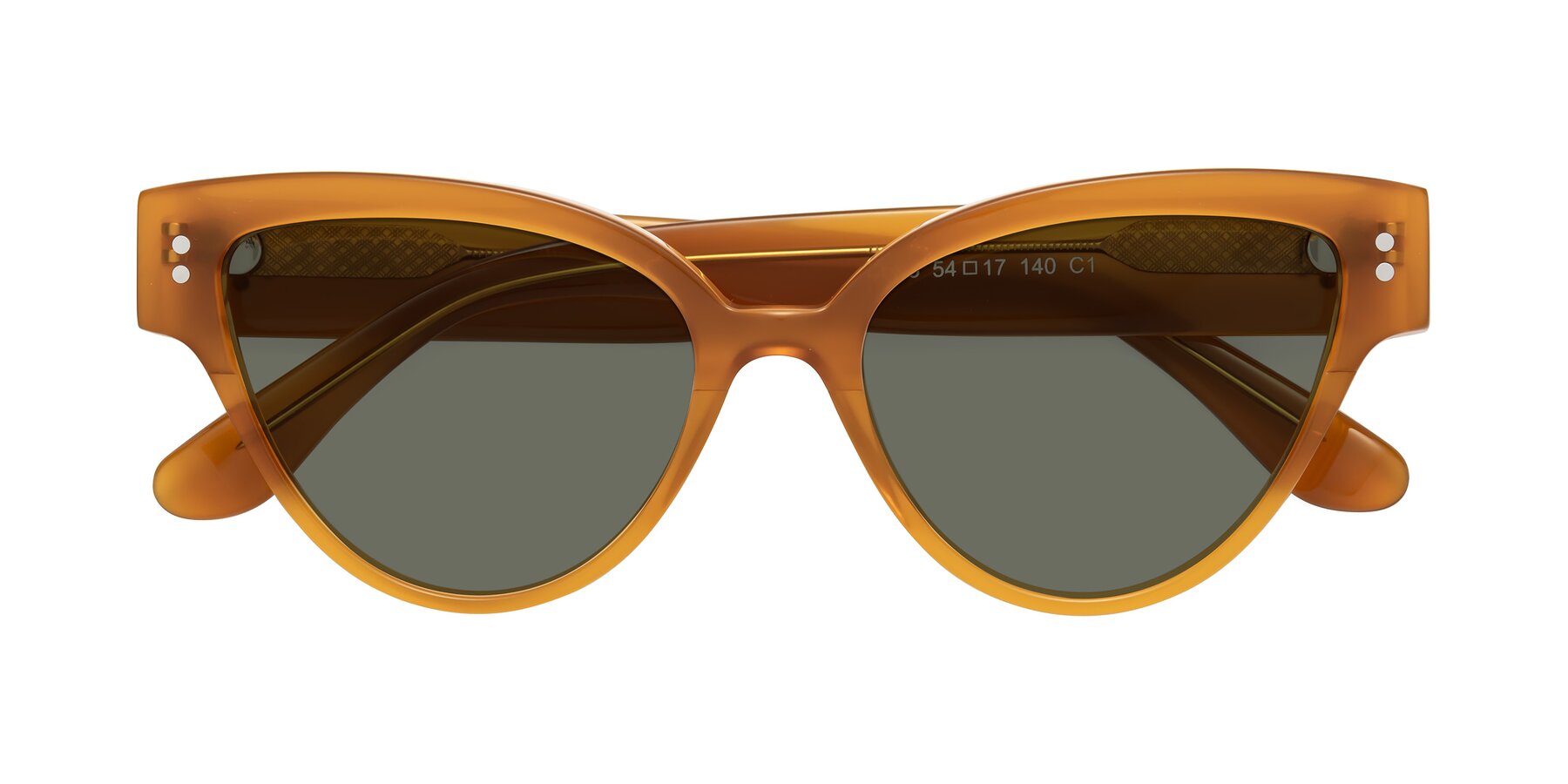 Folded Front of Coho in Pumpkin with Gray Polarized Lenses