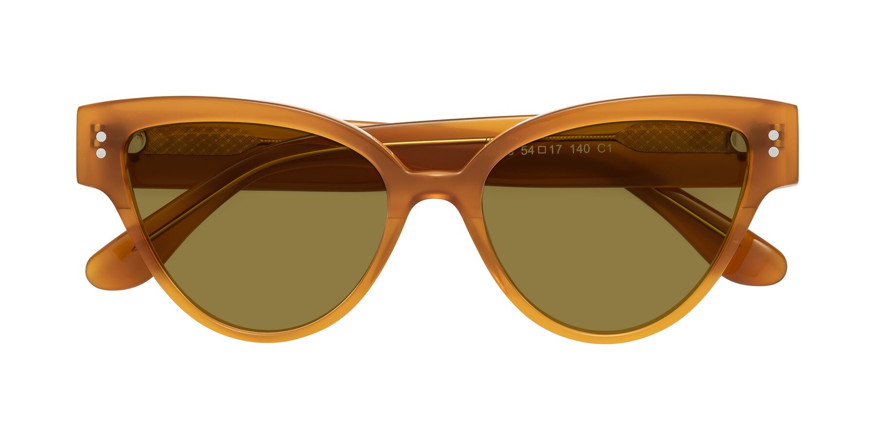 Folded Front of Coho in Pumpkin with Brown Polarized Lenses