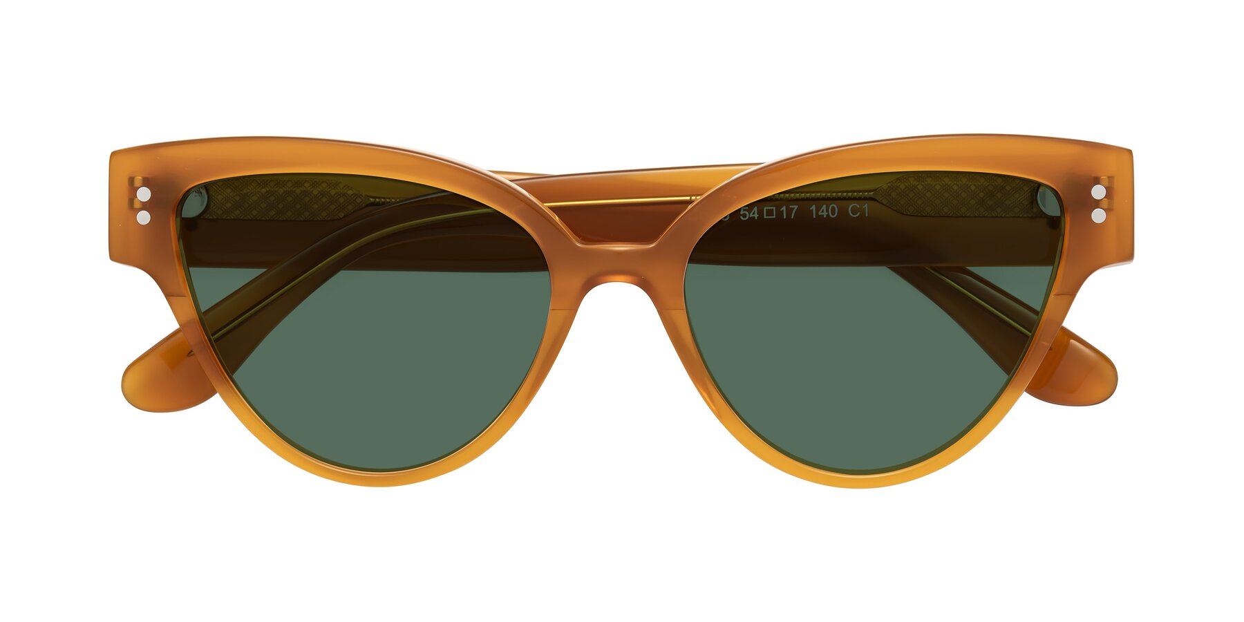 Folded Front of Coho in Pumpkin with Green Polarized Lenses