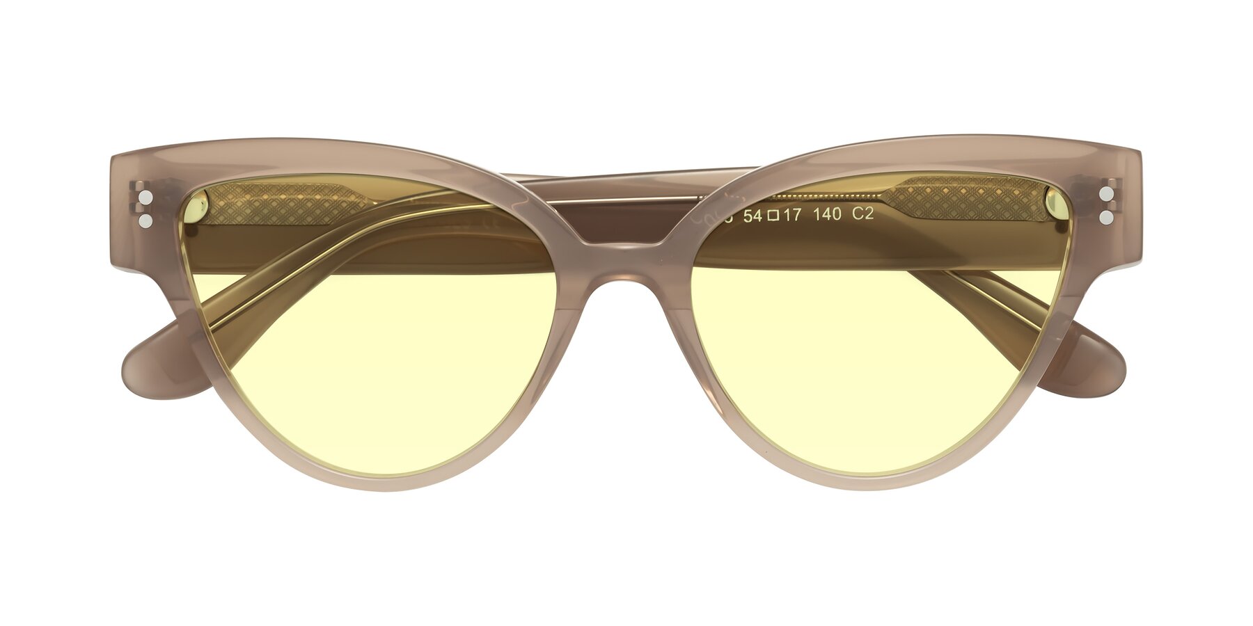 Folded Front of Coho in Taupe with Light Yellow Tinted Lenses