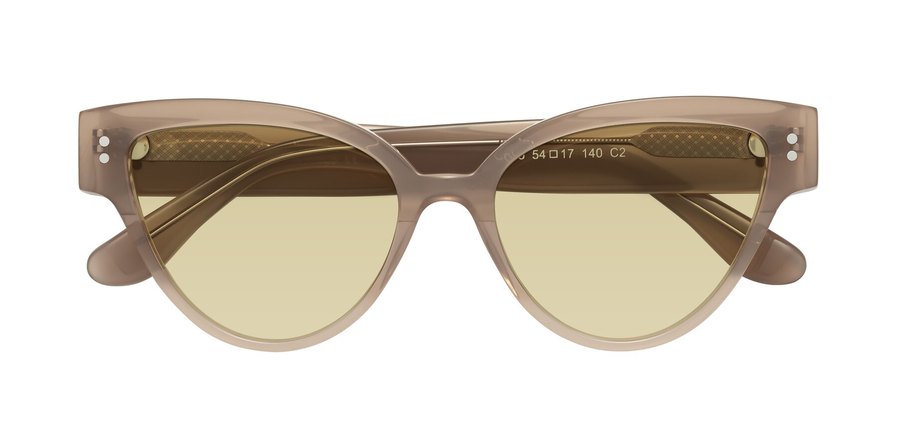 Folded Front of Coho in Taupe with Light Champagne Tinted Lenses