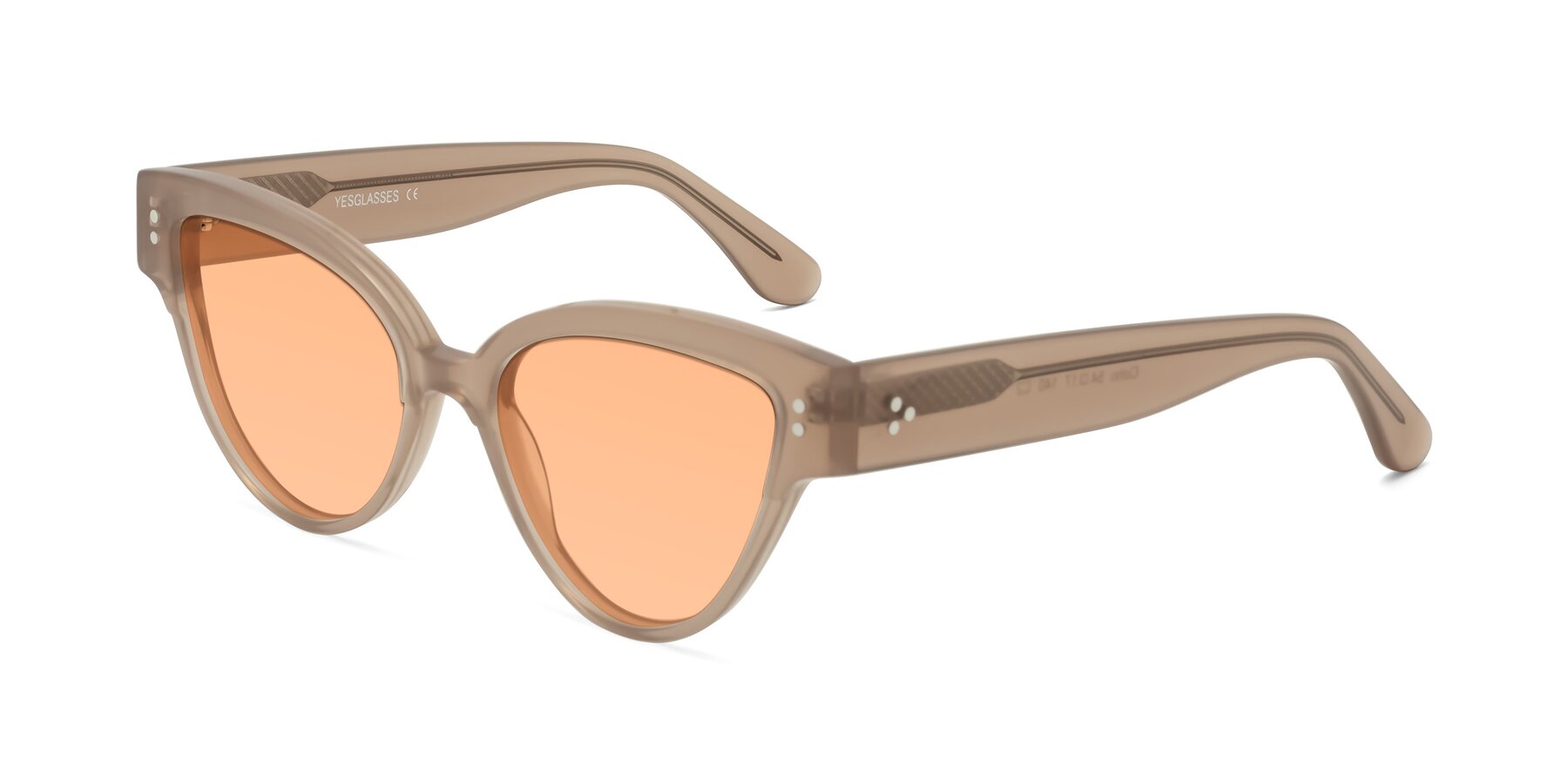 Angle of Coho in Taupe with Light Orange Tinted Lenses