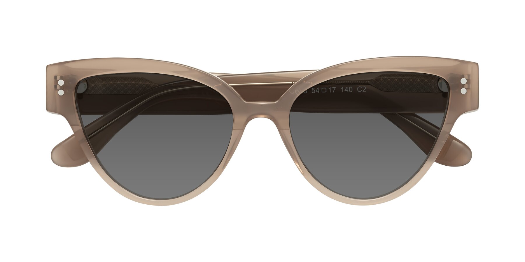 Folded Front of Coho in Taupe with Medium Gray Tinted Lenses