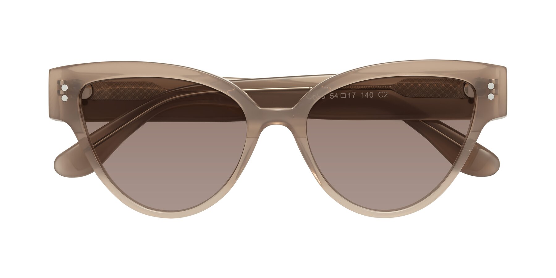 Folded Front of Coho in Taupe with Medium Brown Tinted Lenses