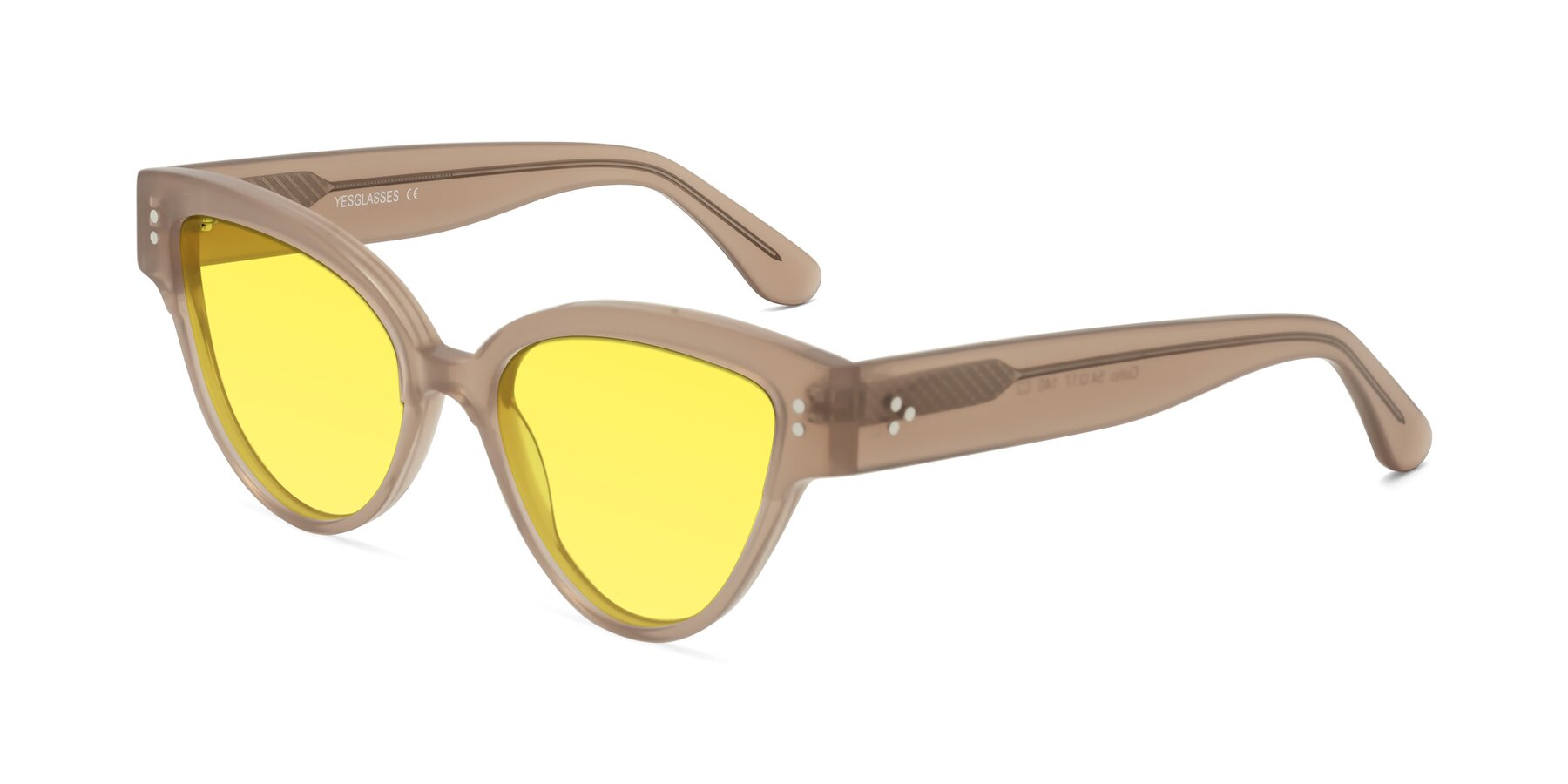 Angle of Coho in Taupe with Medium Yellow Tinted Lenses