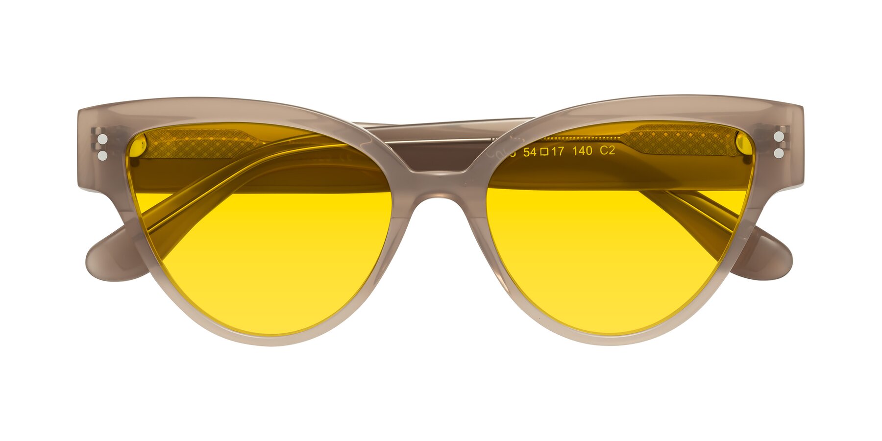 Folded Front of Coho in Taupe with Yellow Tinted Lenses