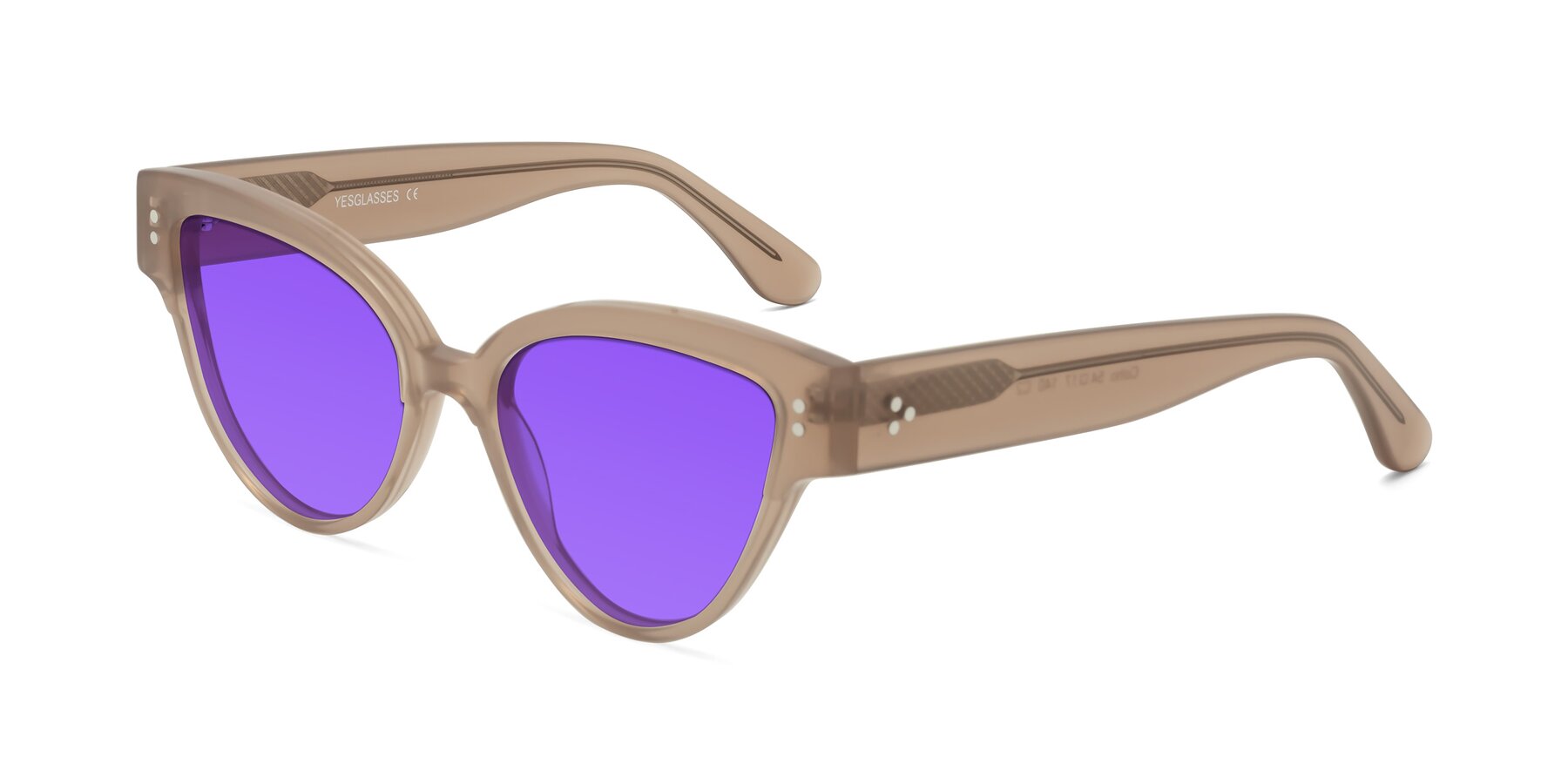 Angle of Coho in Taupe with Purple Tinted Lenses