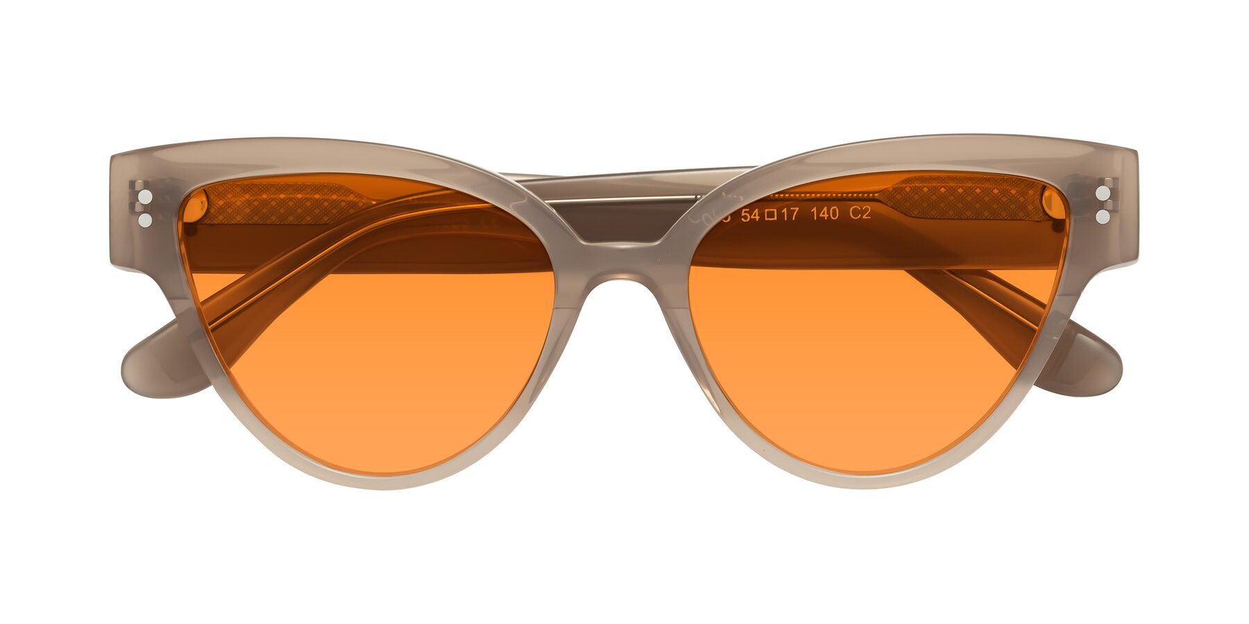 Folded Front of Coho in Taupe with Orange Tinted Lenses