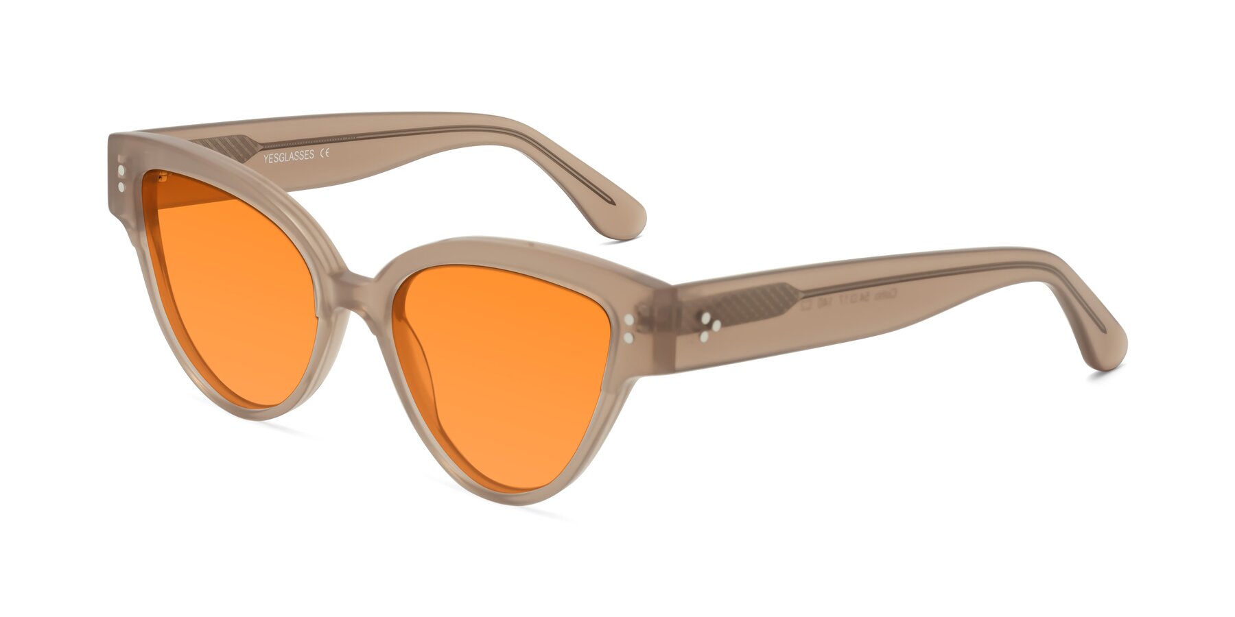 Angle of Coho in Taupe with Orange Tinted Lenses