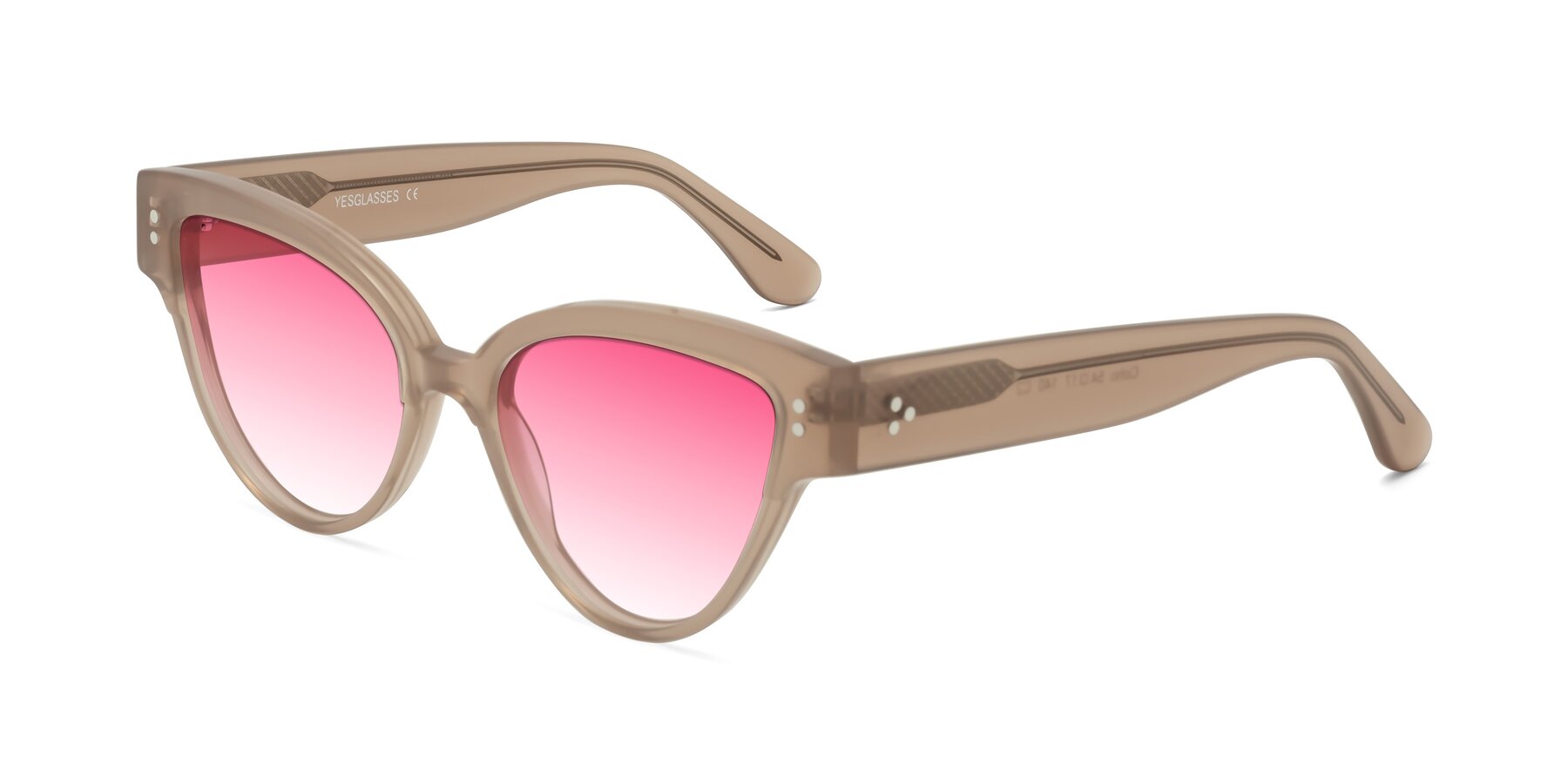 Angle of Coho in Taupe with Pink Gradient Lenses