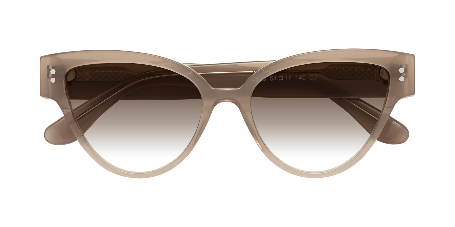 Folded Front of Coho in Taupe with Brown Gradient Lenses