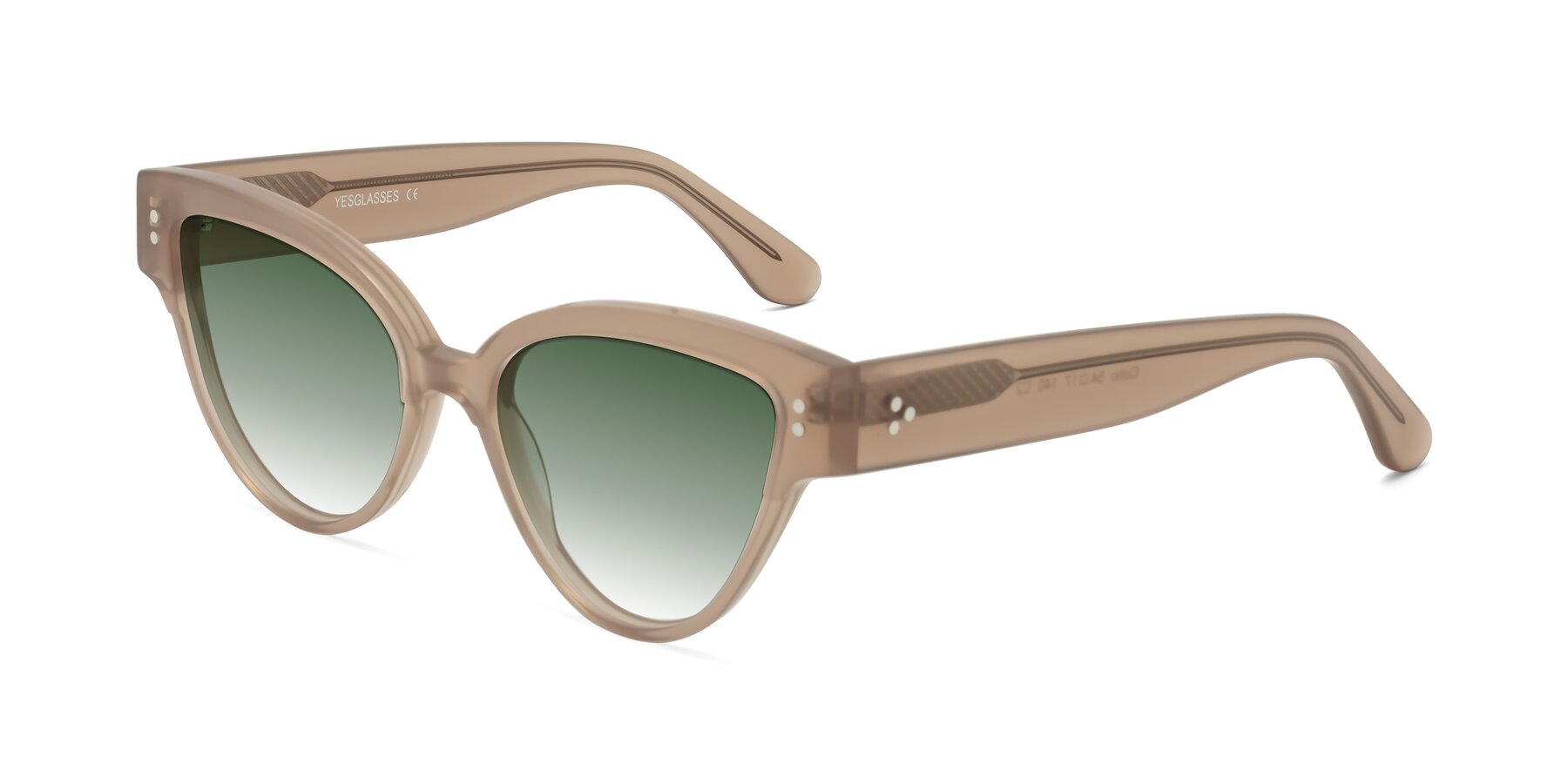 Angle of Coho in Taupe with Green Gradient Lenses