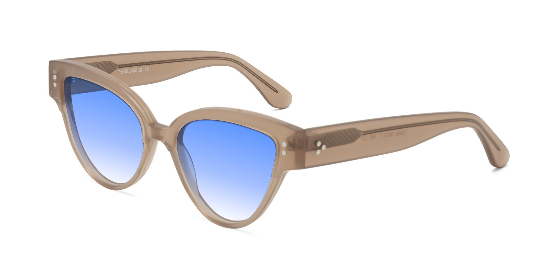 Angle of Coho in Taupe with Blue Gradient Lenses