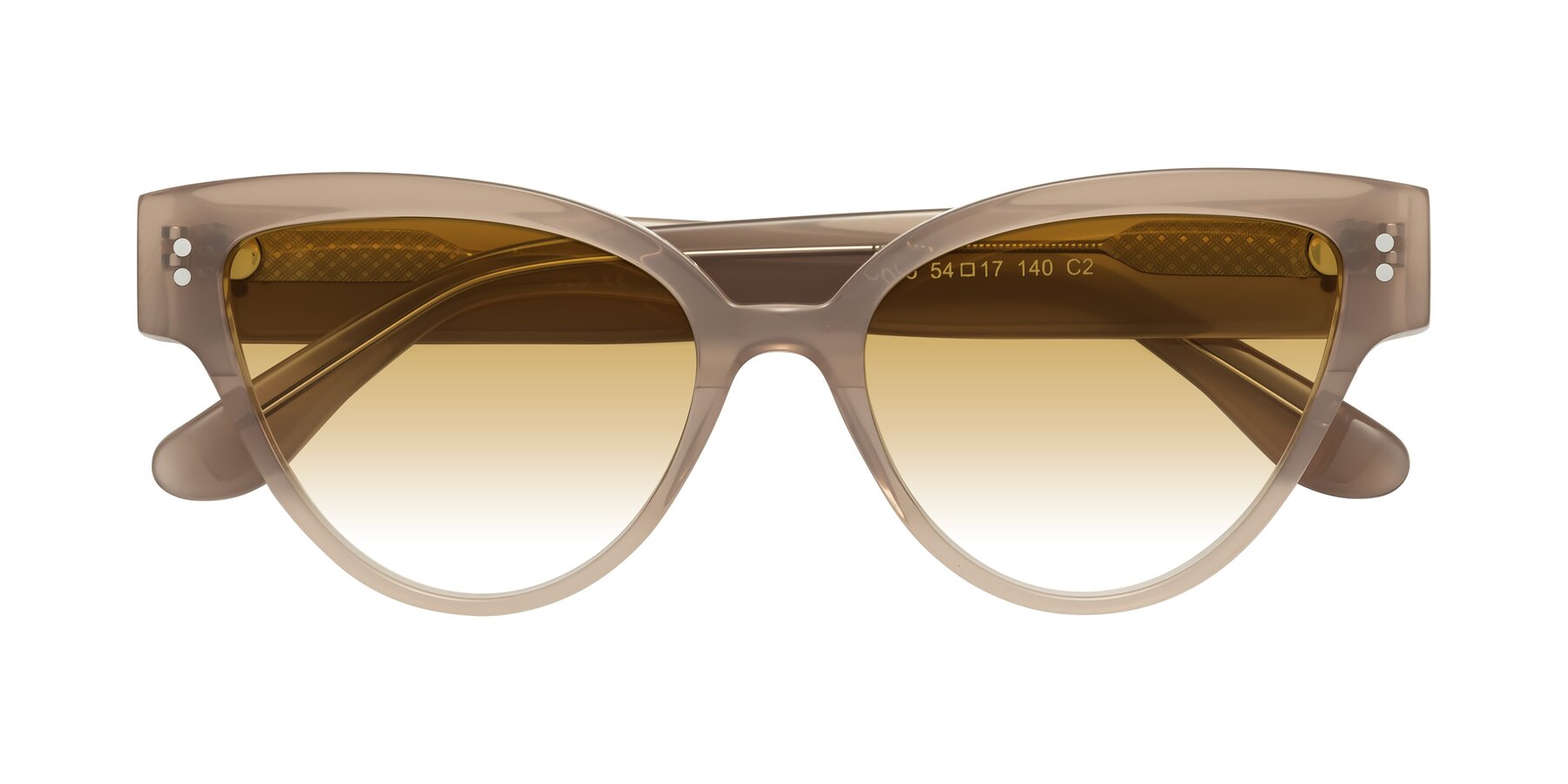 Folded Front of Coho in Taupe with Champagne Gradient Lenses
