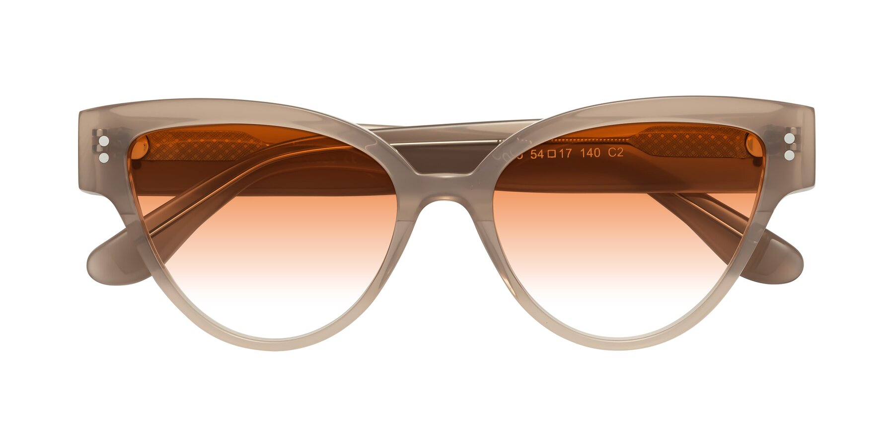 Folded Front of Coho in Taupe with Orange Gradient Lenses