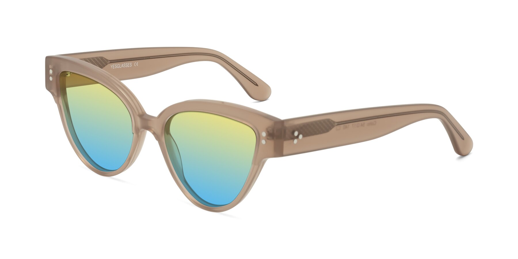 Angle of Coho in Taupe with Yellow / Blue Gradient Lenses