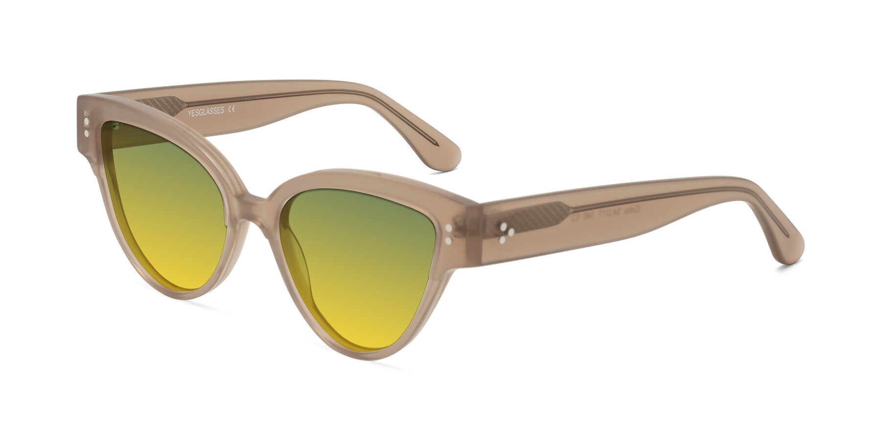 Angle of Coho in Taupe with Green / Yellow Gradient Lenses