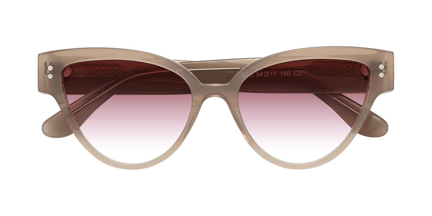 Folded Front of Coho in Taupe with Garnet Gradient Lenses