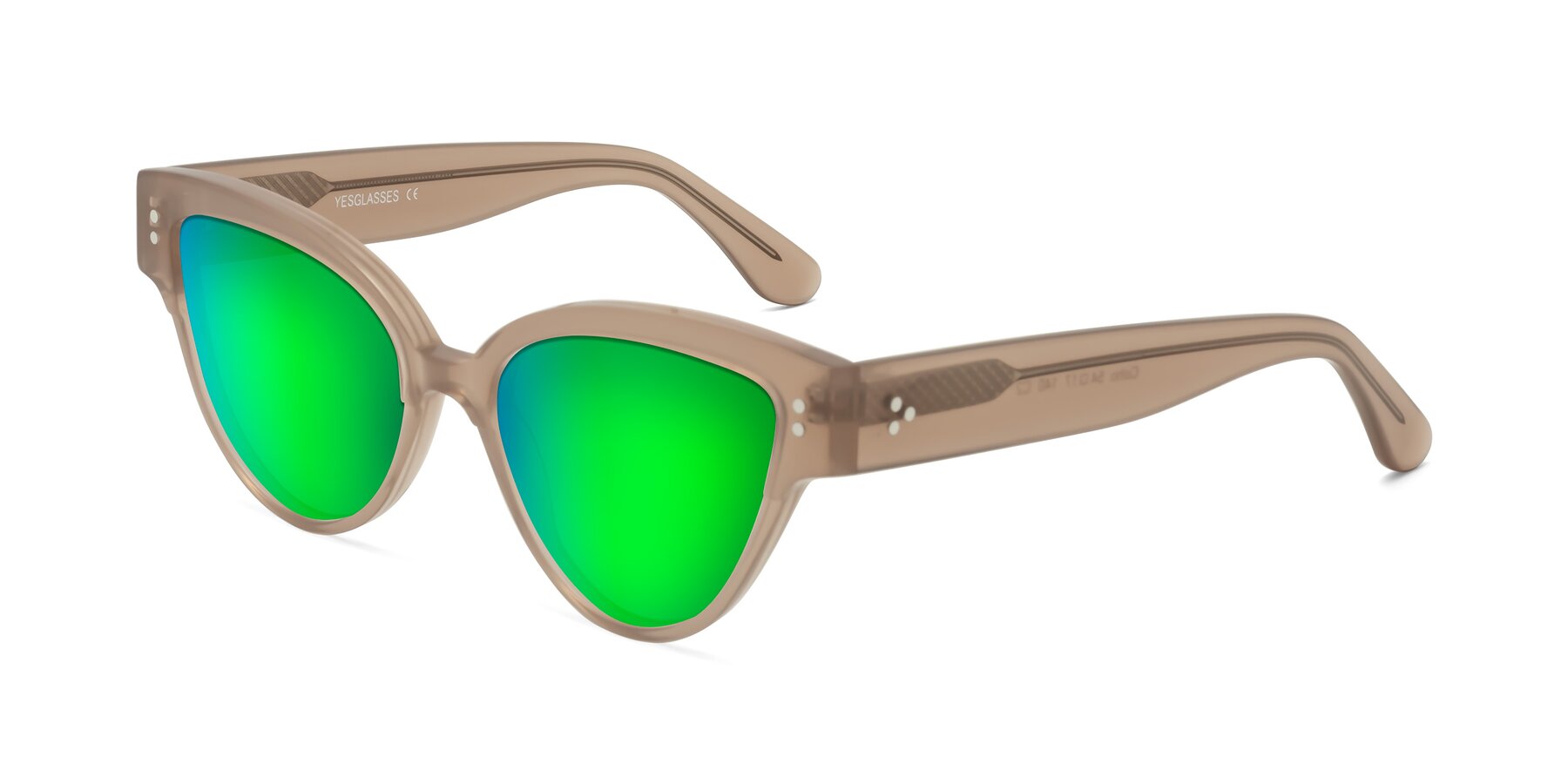 Angle of Coho in Taupe with Green Mirrored Lenses