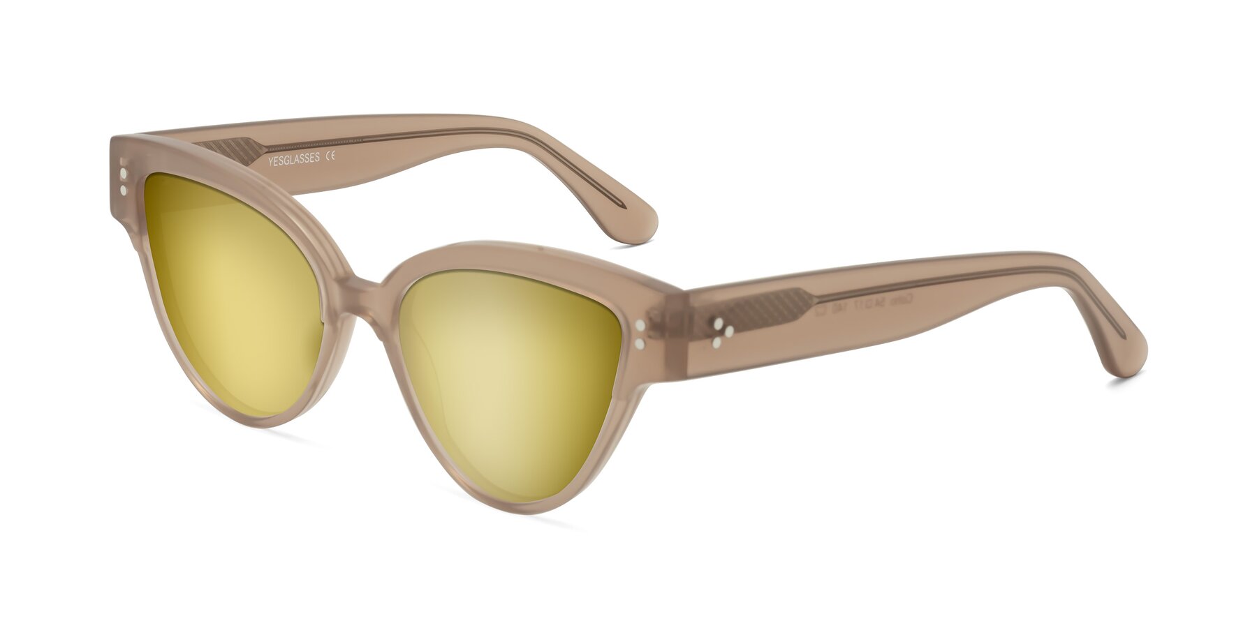 Angle of Coho in Taupe with Gold Mirrored Lenses