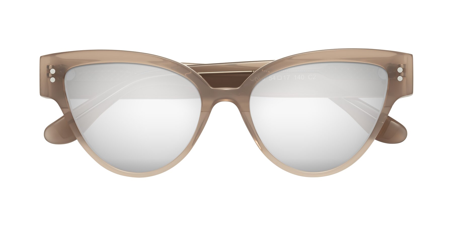 Folded Front of Coho in Taupe with Silver Mirrored Lenses