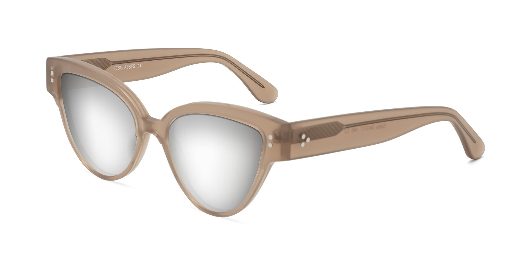 Angle of Coho in Taupe with Silver Mirrored Lenses