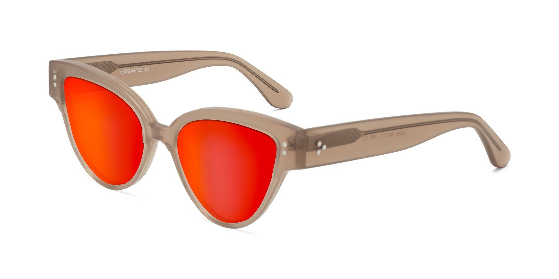 Angle of Coho in Taupe with Red Gold Mirrored Lenses
