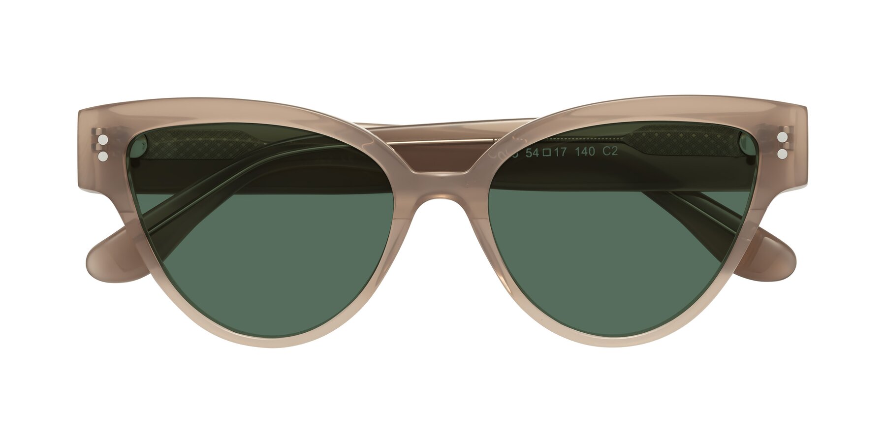 Folded Front of Coho in Taupe with Green Polarized Lenses