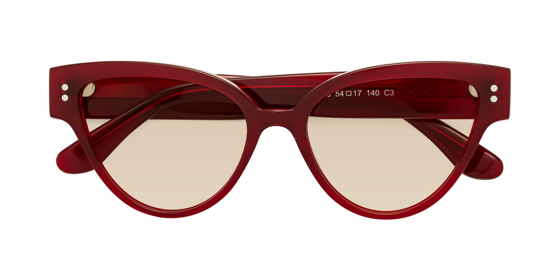 Folded Front of Coho in Wine with Light Brown Tinted Lenses