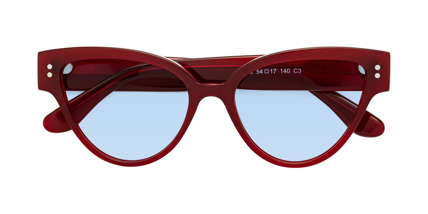 Folded Front of Coho in Wine with Light Blue Tinted Lenses