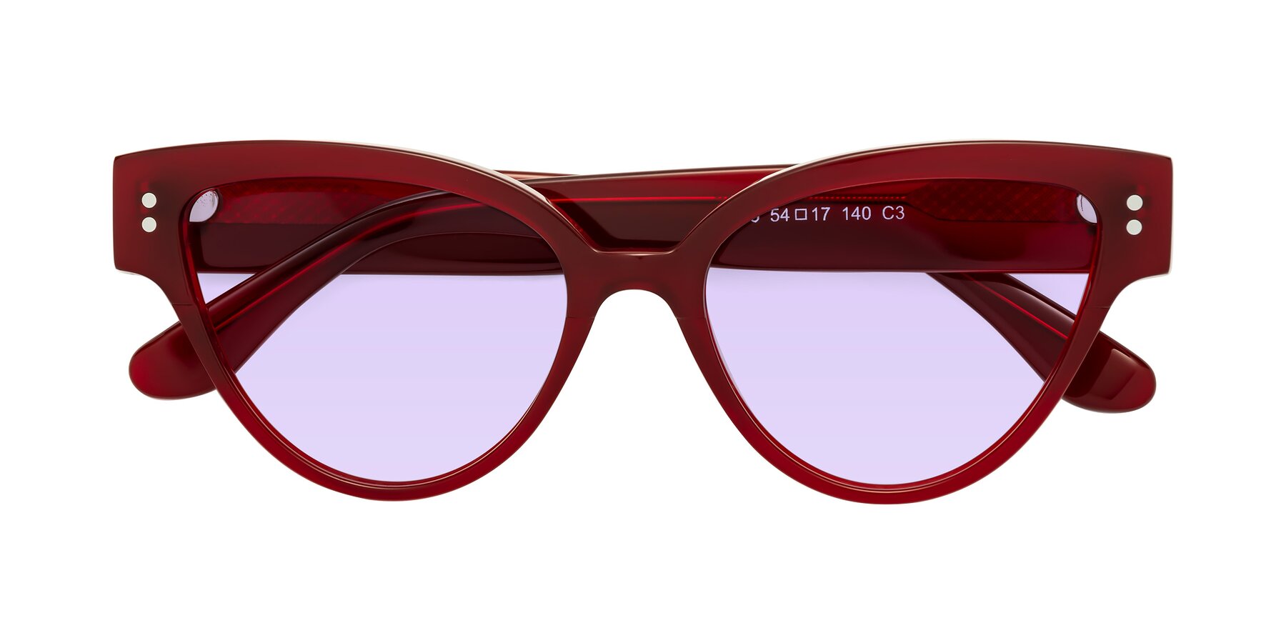 Folded Front of Coho in Wine with Light Purple Tinted Lenses