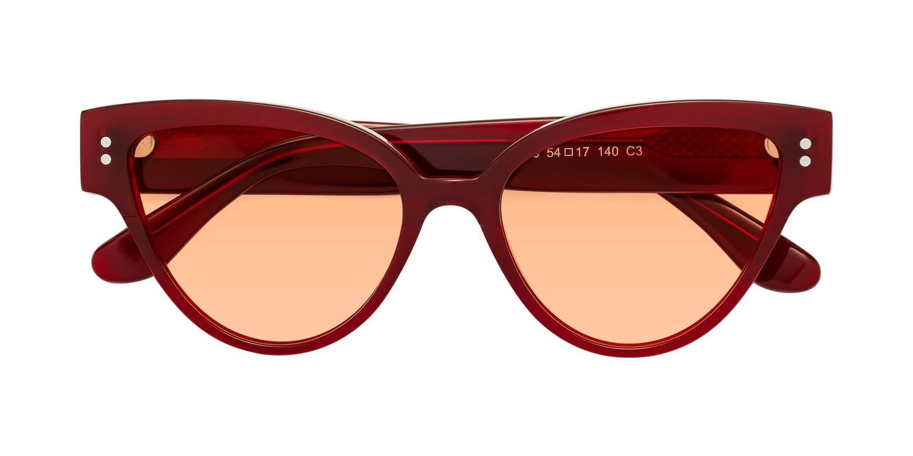 Folded Front of Coho in Wine with Light Orange Tinted Lenses