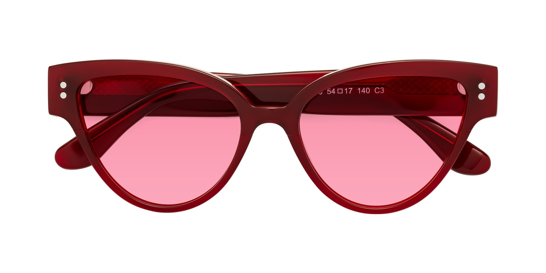 Folded Front of Coho in Wine with Pink Tinted Lenses