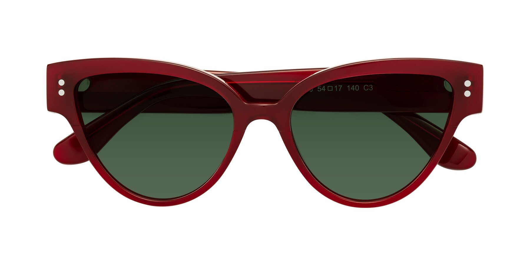 Folded Front of Coho in Wine with Green Tinted Lenses