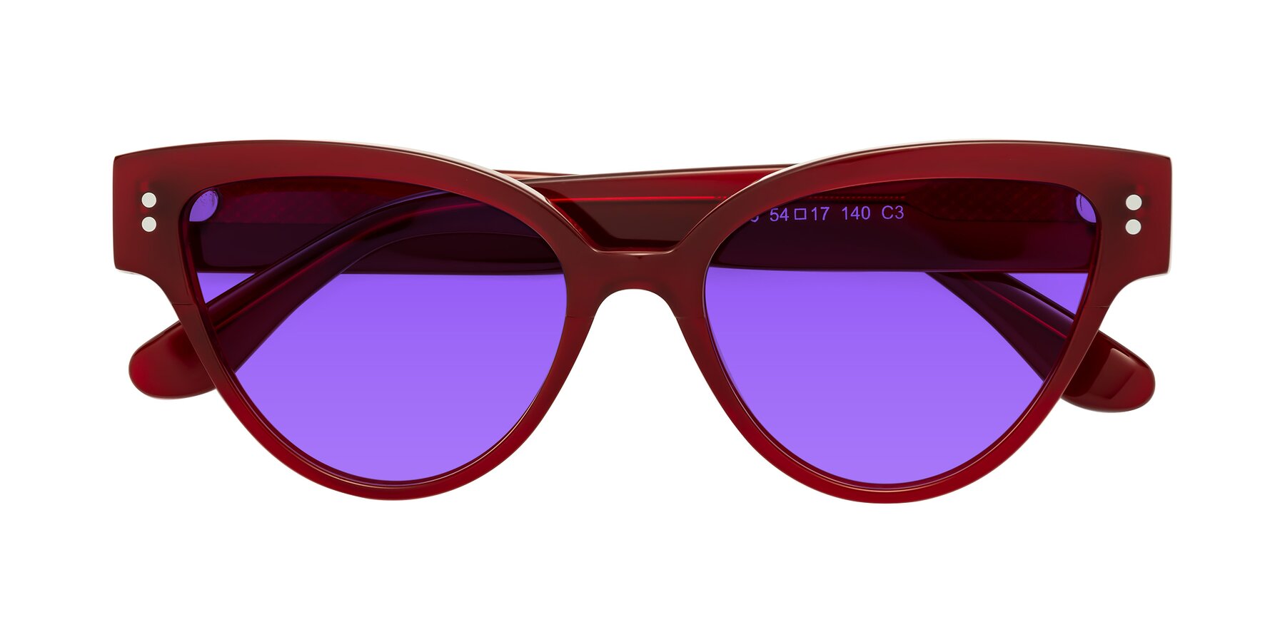 Folded Front of Coho in Wine with Purple Tinted Lenses