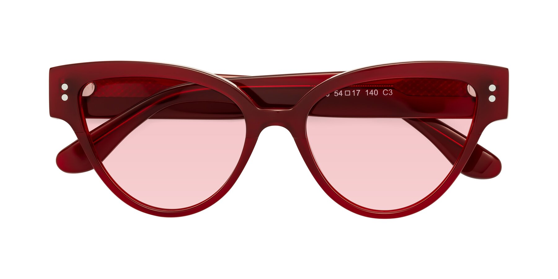 Folded Front of Coho in Wine with Light Garnet Tinted Lenses