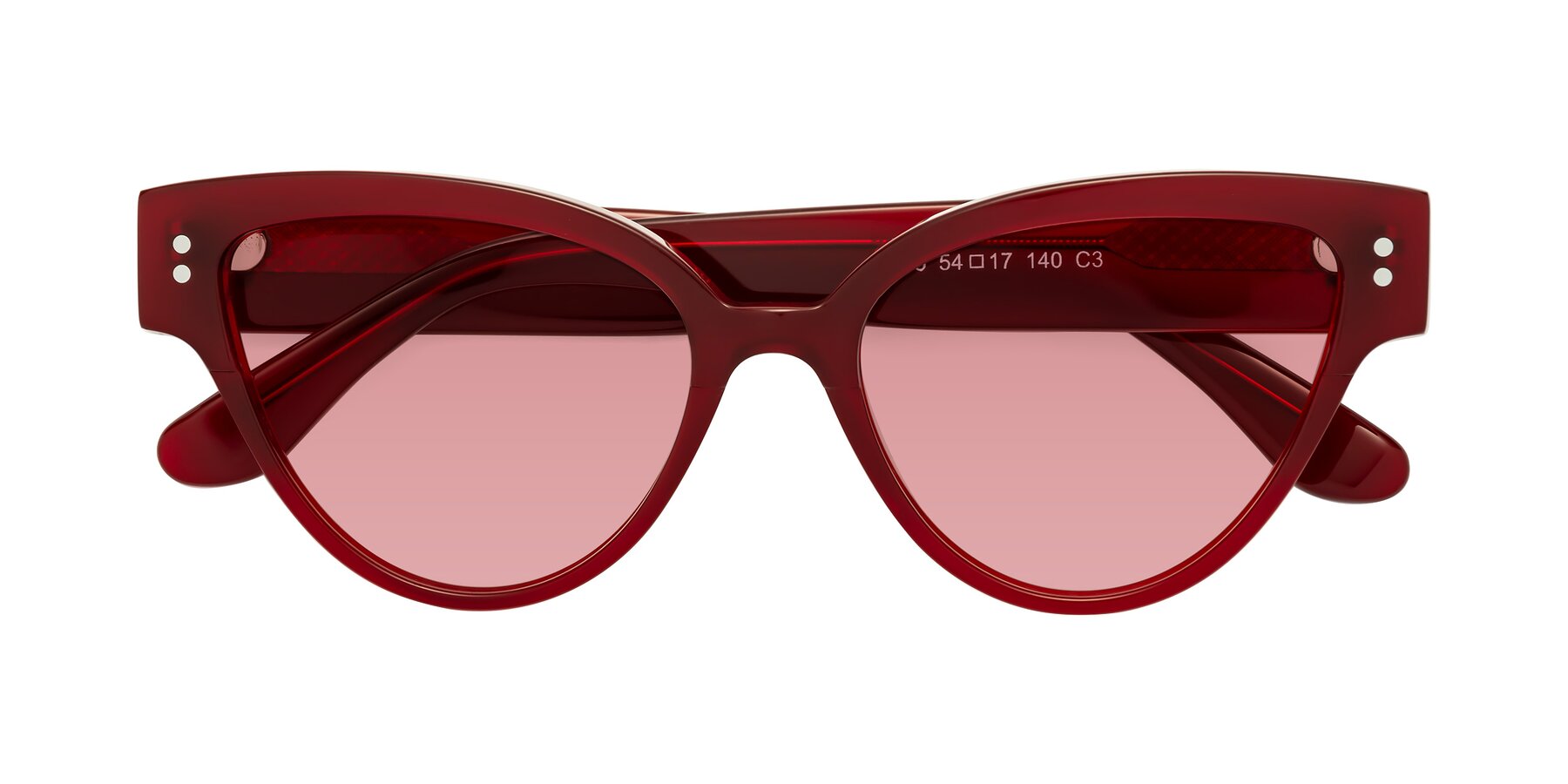 Folded Front of Coho in Wine with Medium Garnet Tinted Lenses