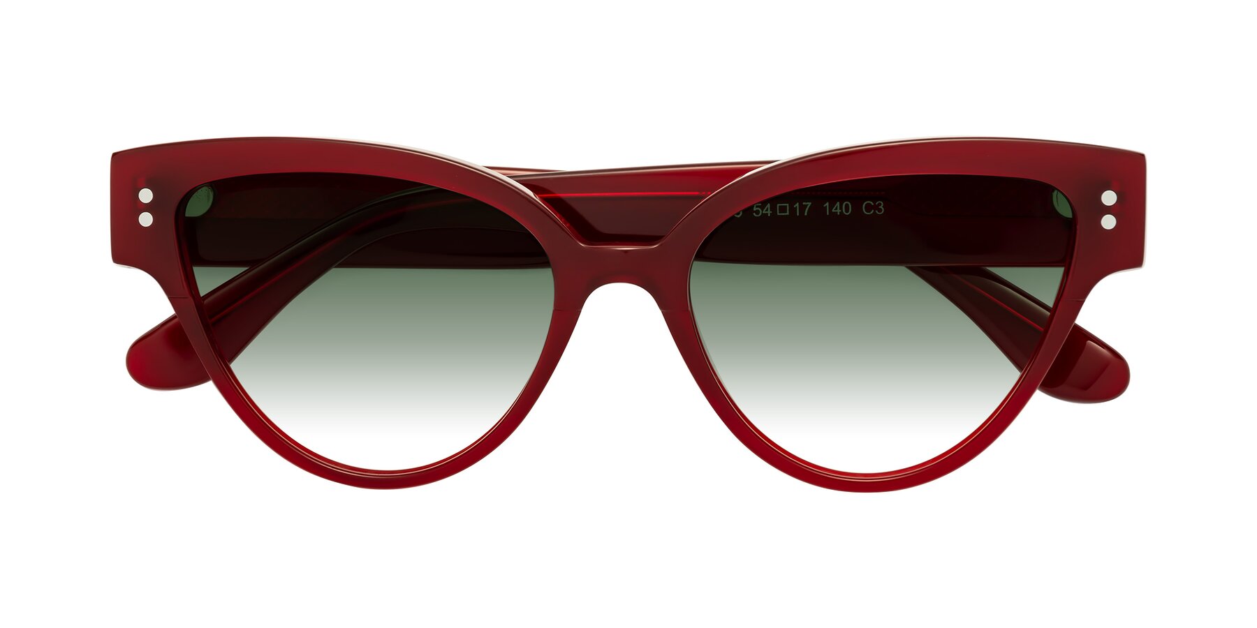 Folded Front of Coho in Wine with Green Gradient Lenses