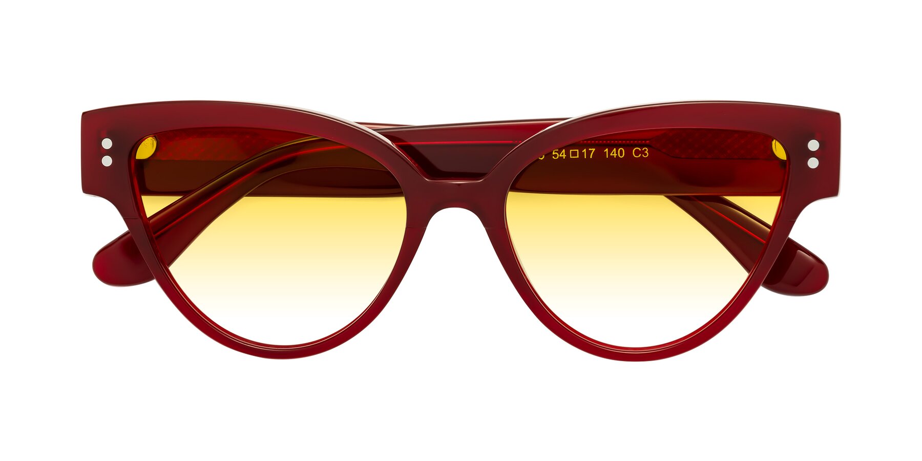 Folded Front of Coho in Wine with Yellow Gradient Lenses