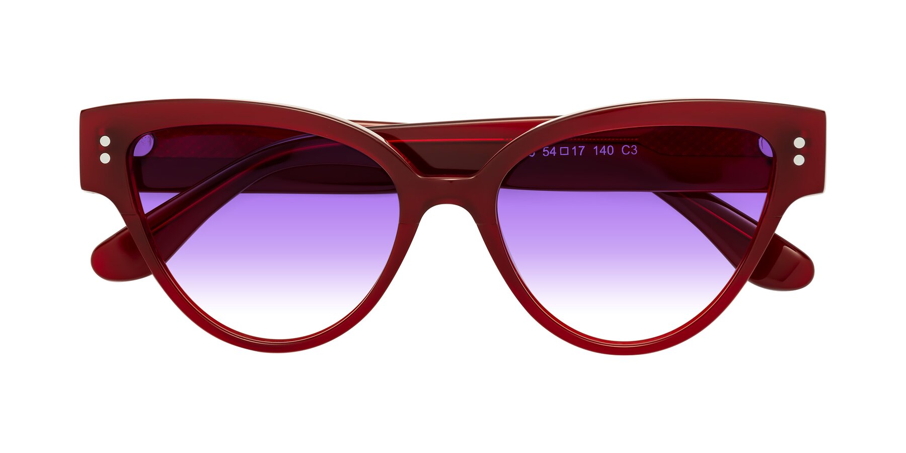 Folded Front of Coho in Wine with Purple Gradient Lenses