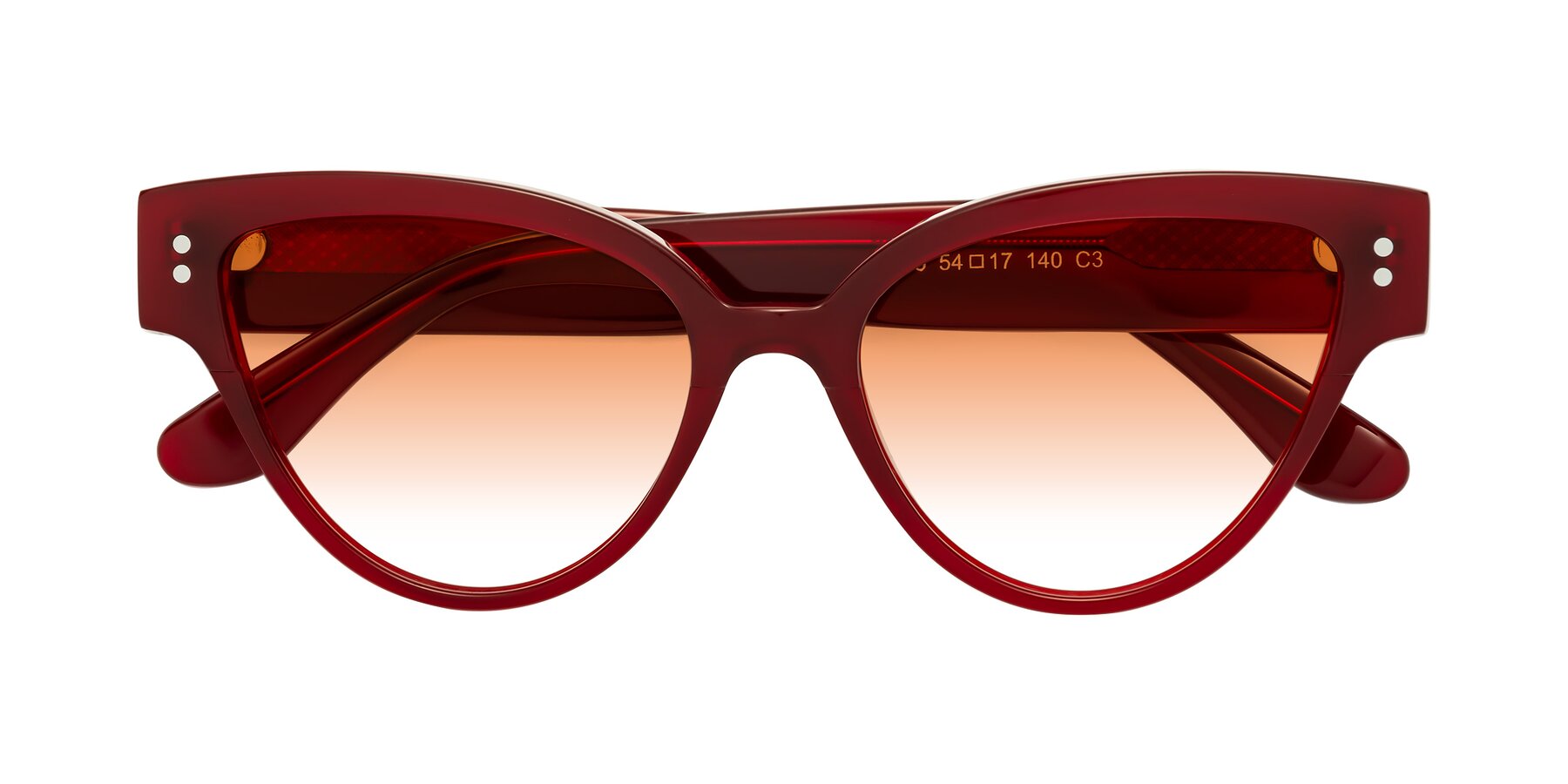 Folded Front of Coho in Wine with Orange Gradient Lenses