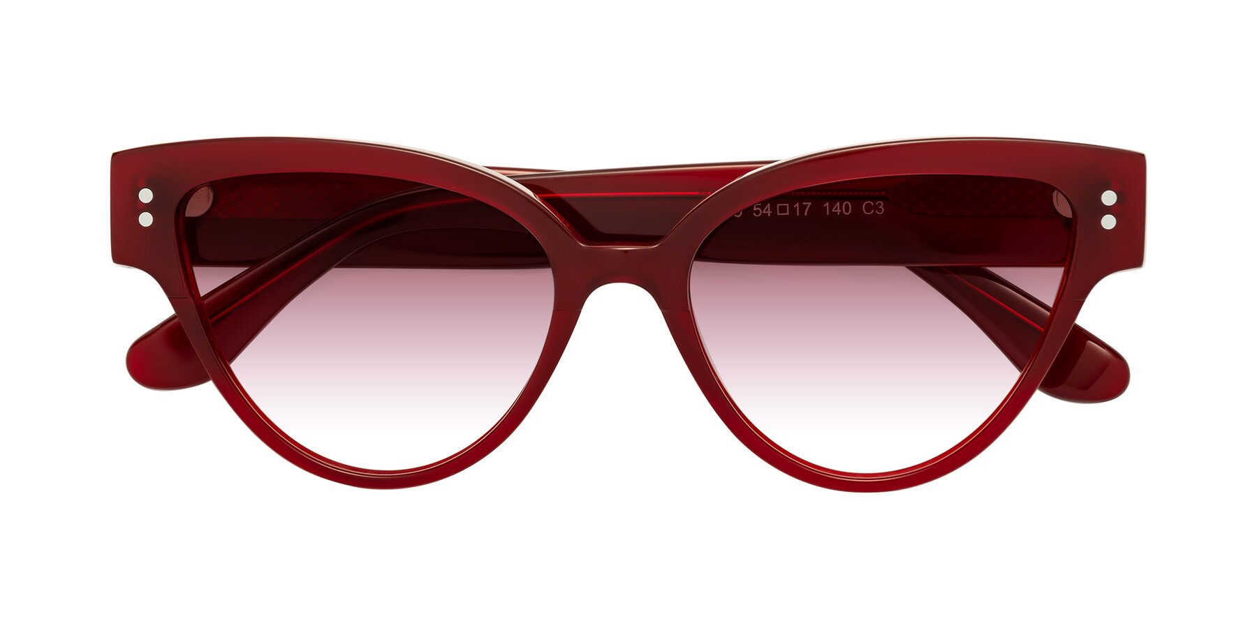 Folded Front of Coho in Wine with Garnet Gradient Lenses