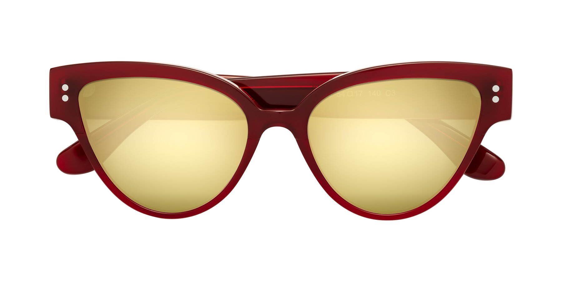 Folded Front of Coho in Wine with Gold Mirrored Lenses